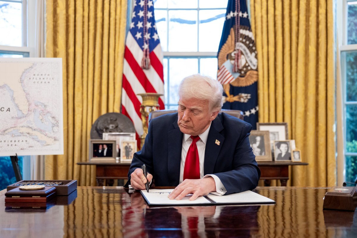 President Donald Trump announces tariffs on auto imports in the Oval Office, Wednesday, March 26, 2025. (Official White House Photo by Molly Riley)