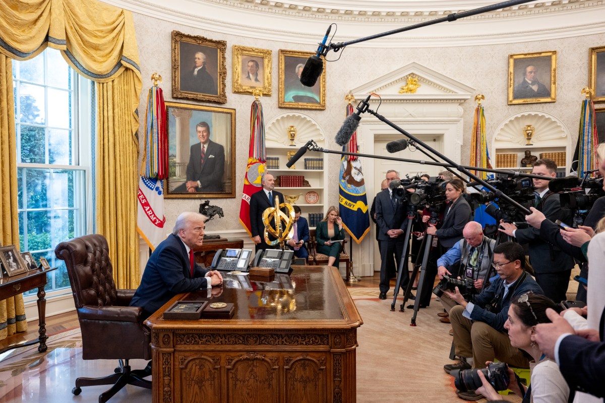 President Donald Trump announces tariffs on auto imports in the Oval Office, Wednesday, March 26, 2025. (Official White House Photo by Molly Riley)