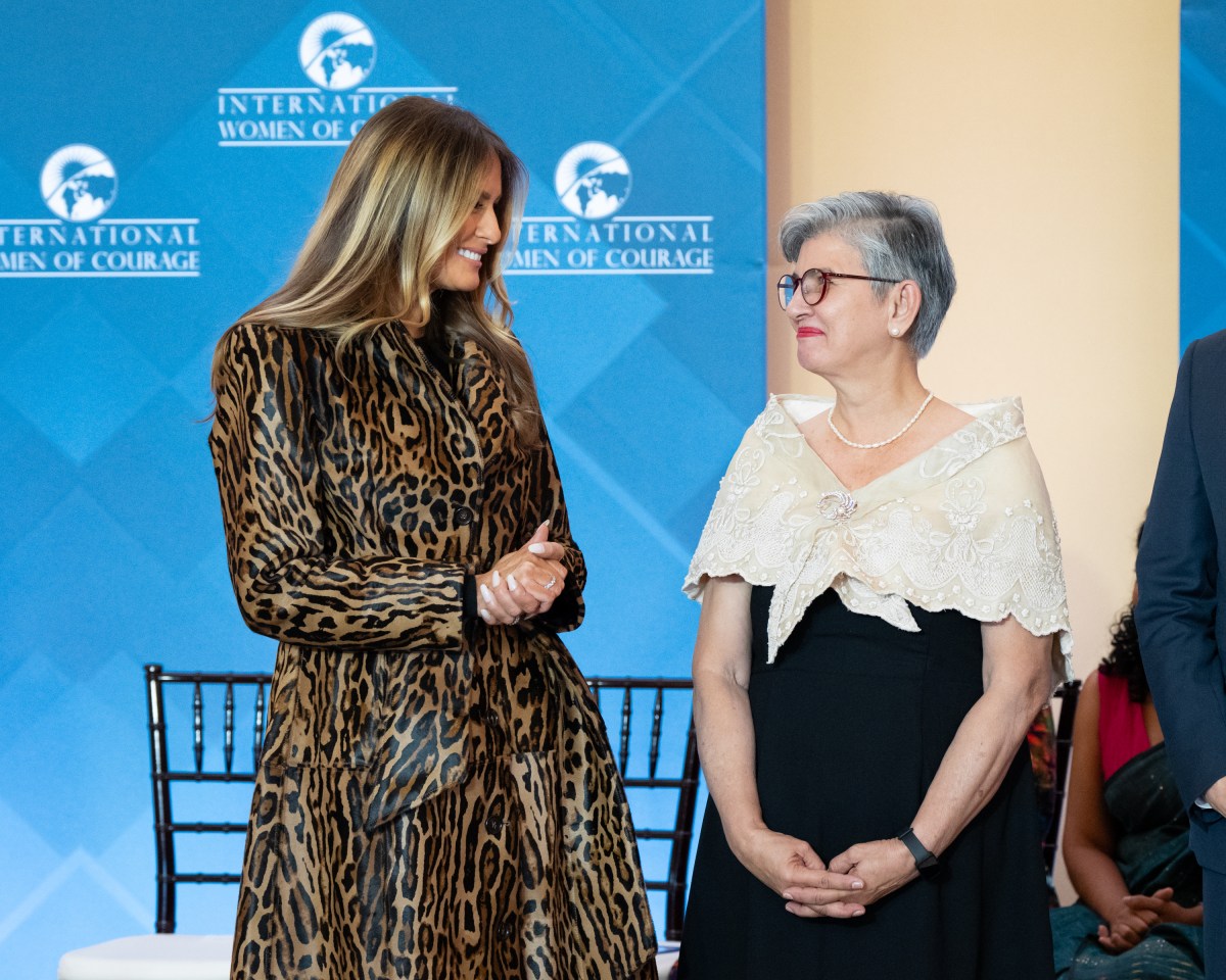 First Lady Melania Trump poses for photos with awardees at the 19th International Women of Courage Awards Ceremony, Tuesday, April 1, 2025, at the U.S. Department of State in Washington, D.C. (Official White House Photo by Andrea Hanks)