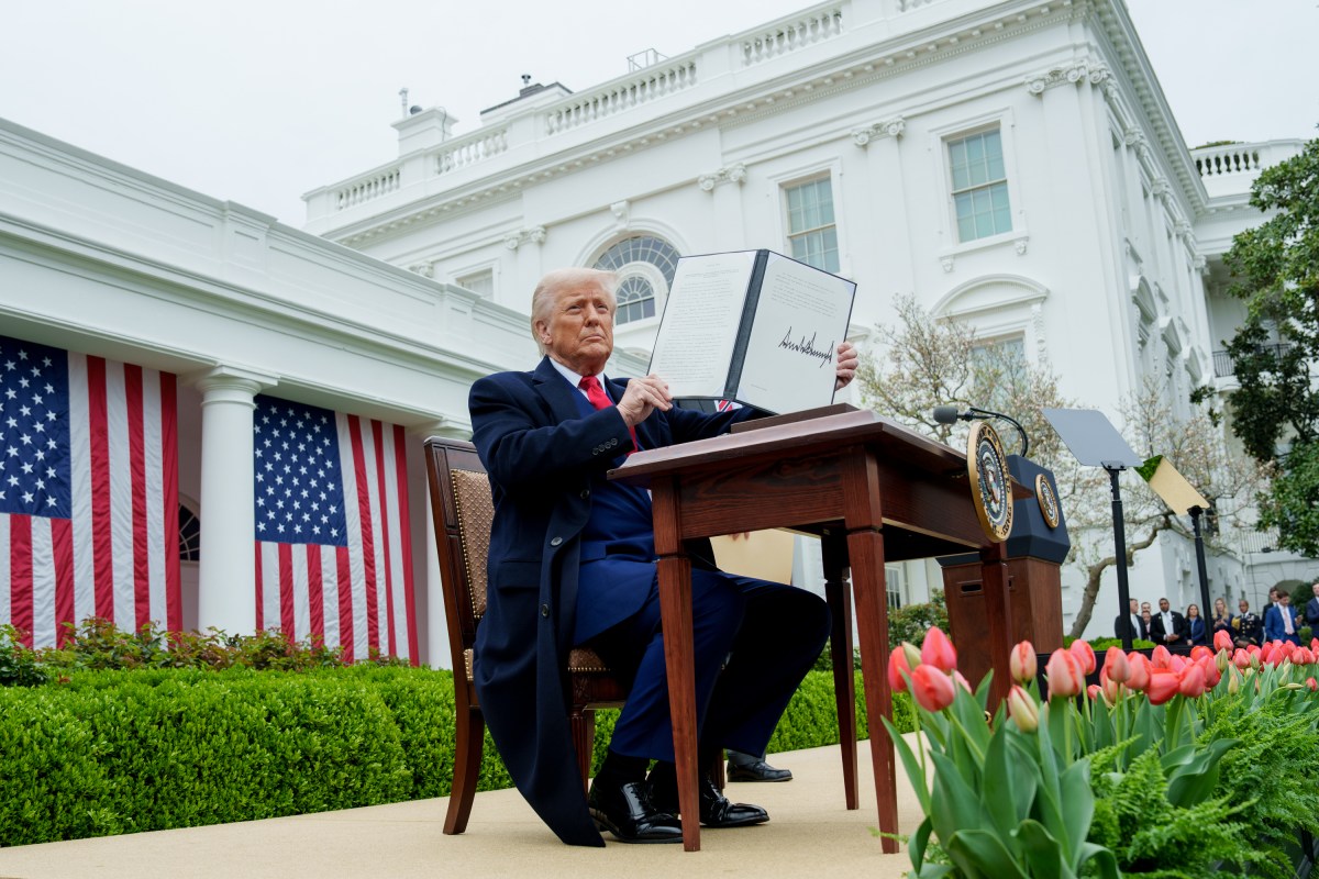 President Donald J. Trump signs an Executive Order on on the Administration’s tariff plans at a “Make America Healthy Again” event, Wednesday, April 2, 2025, in the White House Rose Gardent. (Official White House Photo by Abe McNatt)