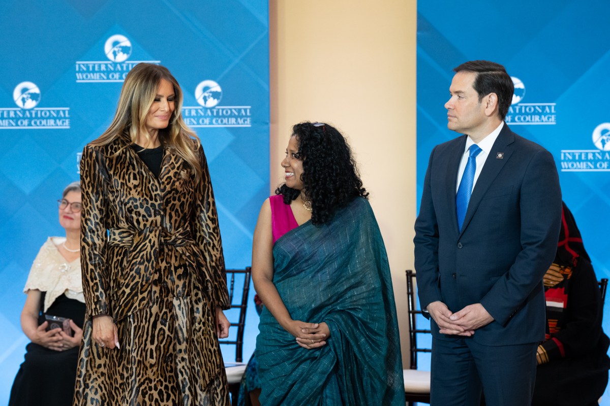 First Lady Melania Trump poses for photos with awardees at the 19th International Women of Courage Awards Ceremony, Tuesday, April 1, 2025, at the U.S. Department of State in Washington, D.C. (Official White House Photo by Andrea Hanks)