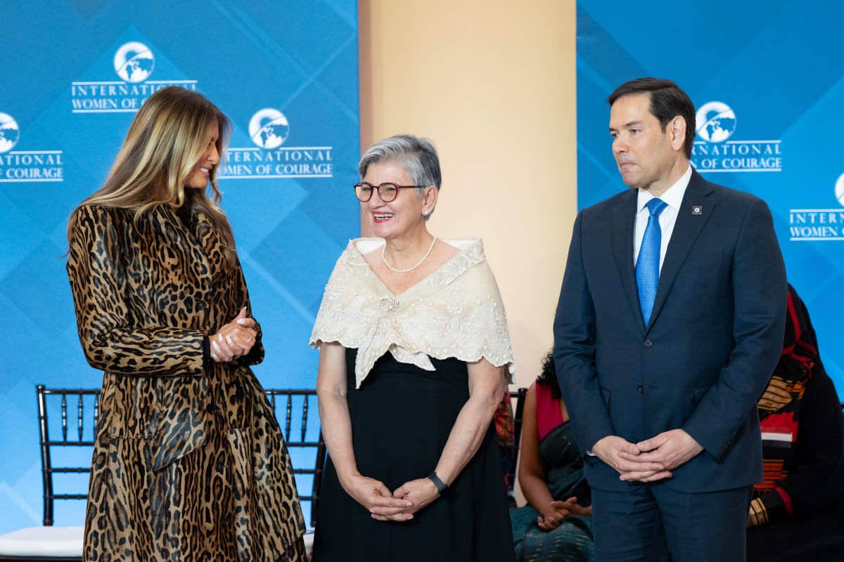 First Lady Melania Trump poses for photos with awardees at the 19th International Women of Courage Awards Ceremony, Tuesday, April 1, 2025, at the U.S. Department of State in Washington, D.C. (Official White House Photo by Andrea Hanks)