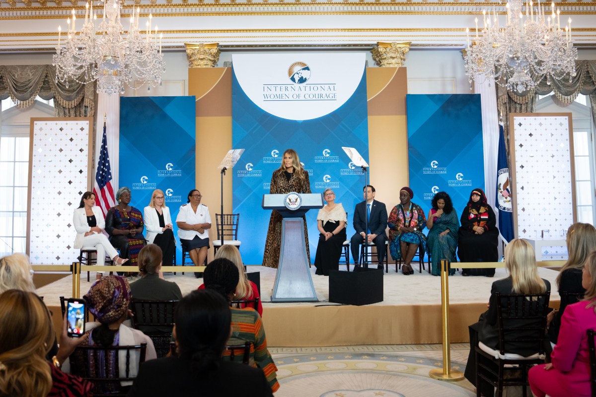 First Lady Melania Trump delivers remarks at the 19th International Women of Courage Awards Ceremony, Tuesday, April 1, 2025, at the U.S. Department of State in Washington, D.C. (Official White House Photo by Andrea Hanks)