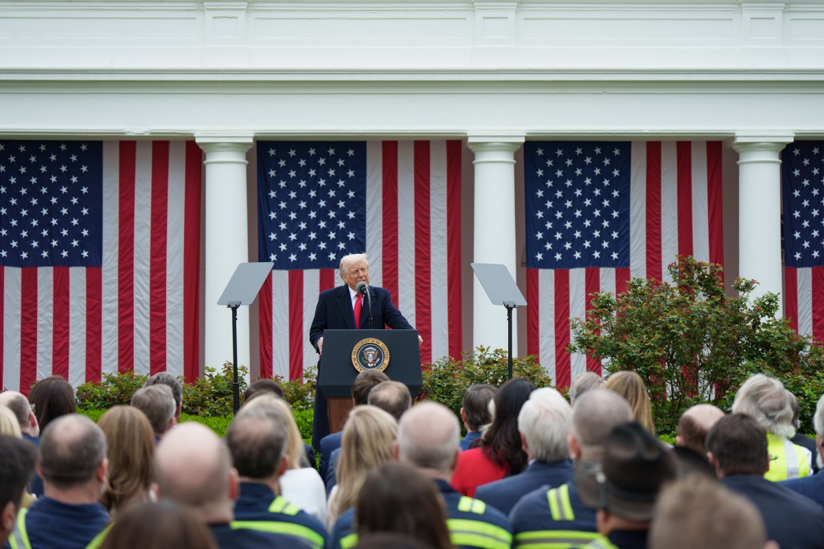 President Donald J. Trump delivers remarks on the Administration’s tariff plans at a “Make America Healthy Again” event, Wednesday, April 2, 2025, in the White House Rose Gardent. (Official White House Photo by Abe McNatt)