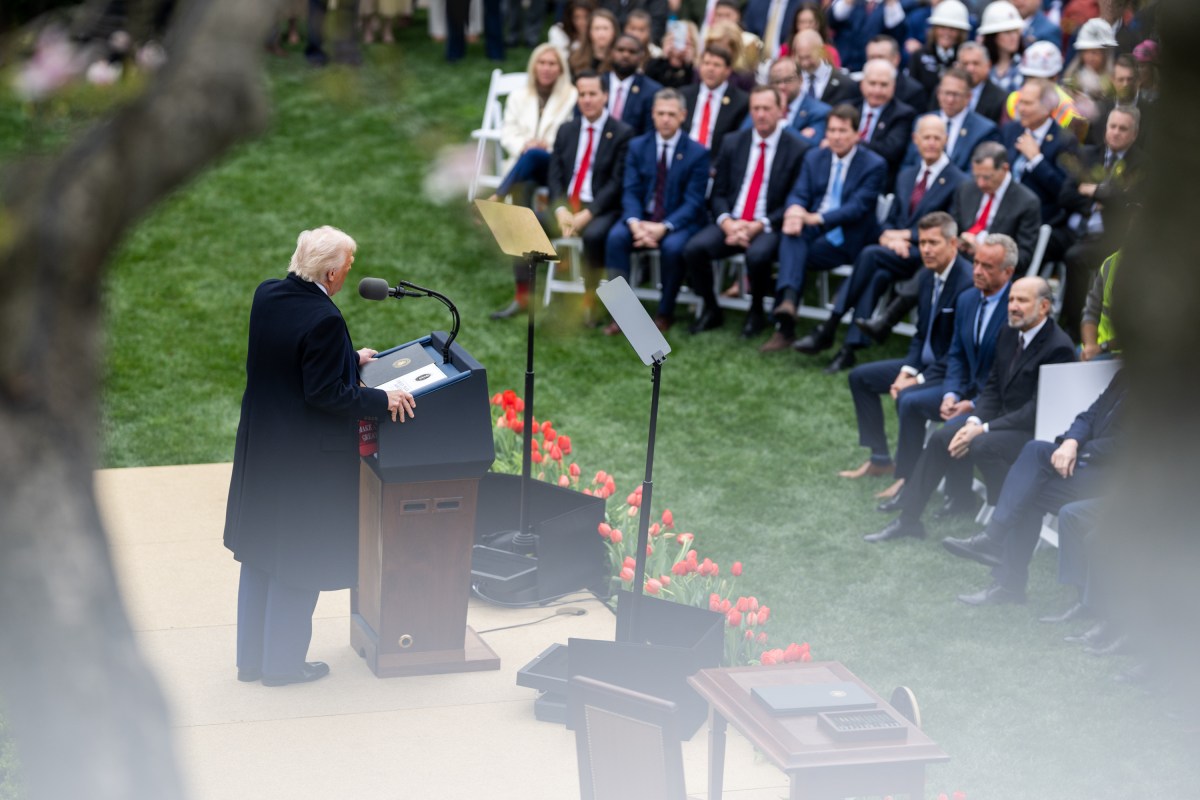 President Donald Trump signs an Executive Order on the Administration’s tariff plans at a “Make America Wealthy Again” event, Wednesday, April 2, 2025, in the White House Rose Garden. (Official White House Photo by Daniel Torok)