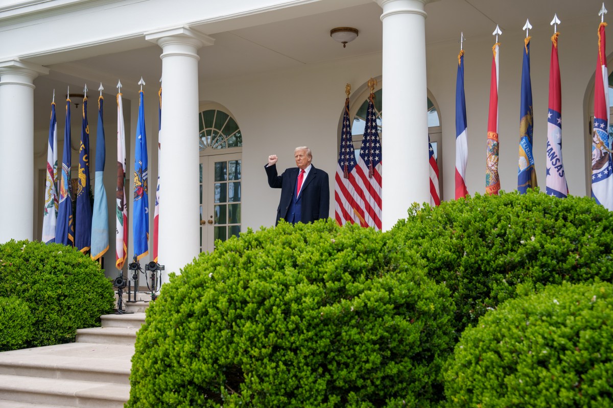 President Donald J. Trump returns to the Oval Office after a “Make America Healthy Again” event, Wednesday, April 2, 2025, in the White House Rose Gardent. (Official White House Photo by Abe McNatt)