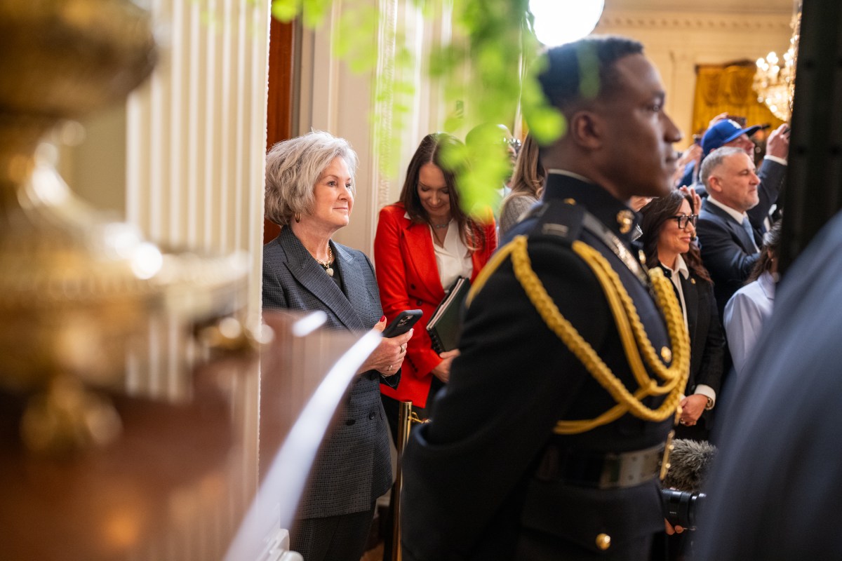 President Donald Trump delivers remarks at an event celebrating the 2024 World Series Champion Los Angeles Dodgers, Monday, April 7, 2025, in the East Room of the White House. (Official White House Photo by Daniel Torok)