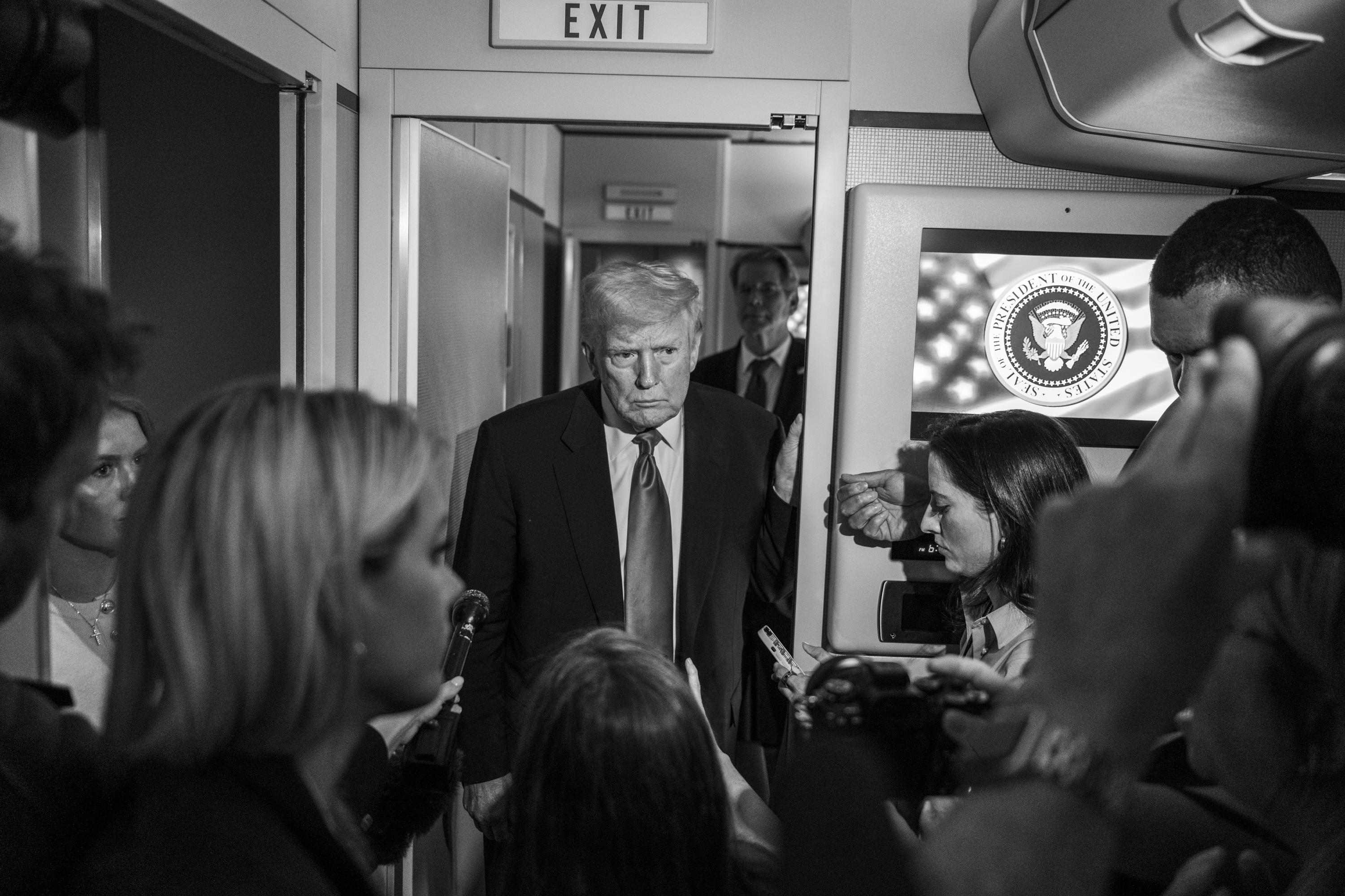 President Trump Holds a Press Conference on AF1 – The White House