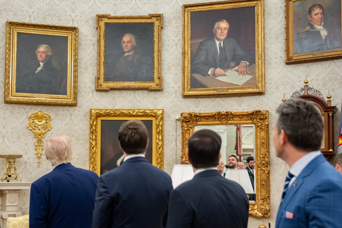 Vice President JD Vance attends a bilateral meeting with President Donald Trump and Israeli Prime Minister Benjamin Netanyahu, Monday, April 7, 2025, in the Oval Office. (Official White House Photo by Emily J. Higgins)