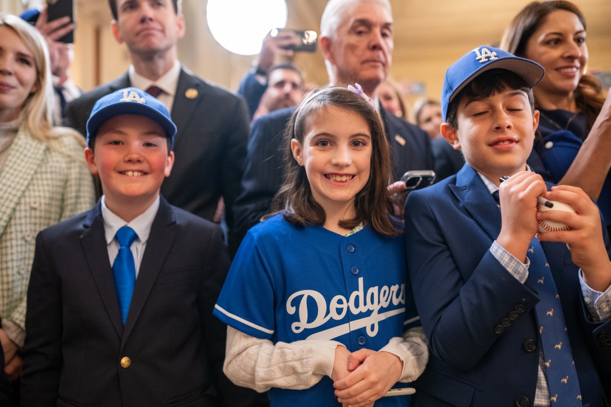 President Donald Trump delivers remarks at an event celebrating the 2024 World Series Champion Los Angeles Dodgers, Monday, April 7, 2025, in the East Room of the White House. (Official White House Photo by Daniel Torok)