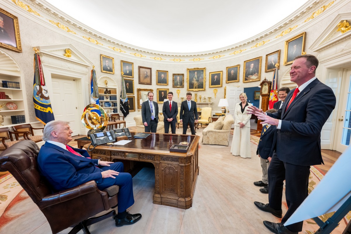 President Donald Trump participates in the swearing-in ceremony for Solicitor General Dean John Sauer, Thursday, April 10, 2025, in the Oval Office. (Official White House Photo by Joyce N. Boghosian)