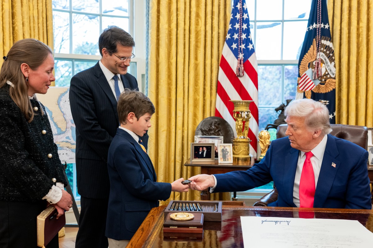 President Donald Trump participates in the swearing-in ceremony for Solicitor General Dean John Sauer, Thursday, April 10, 2025, in the Oval Office. (Official White House Photo by Joyce N. Boghosian)