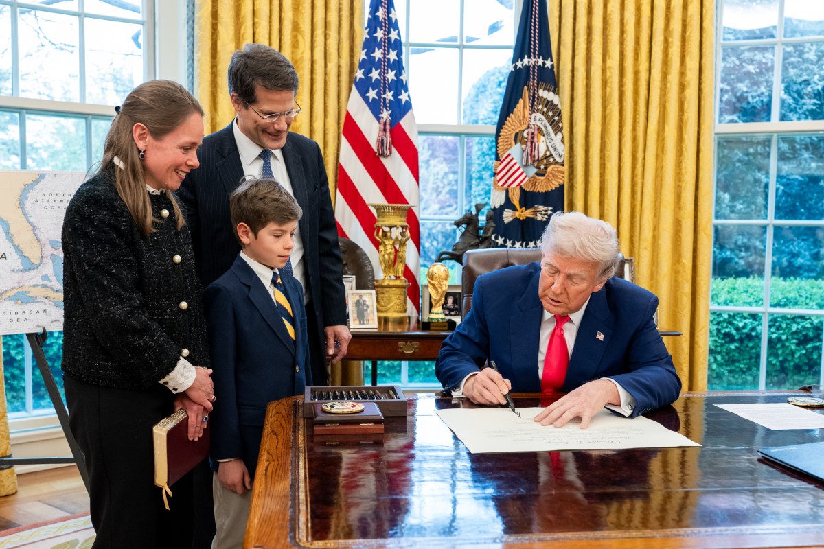 President Donald Trump participates in the swearing-in ceremony for Solicitor General Dean John Sauer, Thursday, April 10, 2025, in the Oval Office. (Official White House Photo by Joyce N. Boghosian)