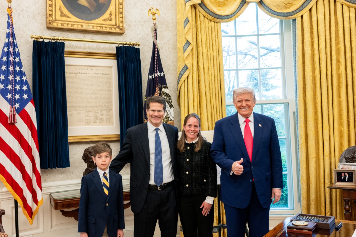 President Donald Trump participates in the swearing-in ceremony for Solicitor General Dean John Sauer, Thursday, April 10, 2025, in the Oval Office. (Official White House Photo by Joyce N. Boghosian)