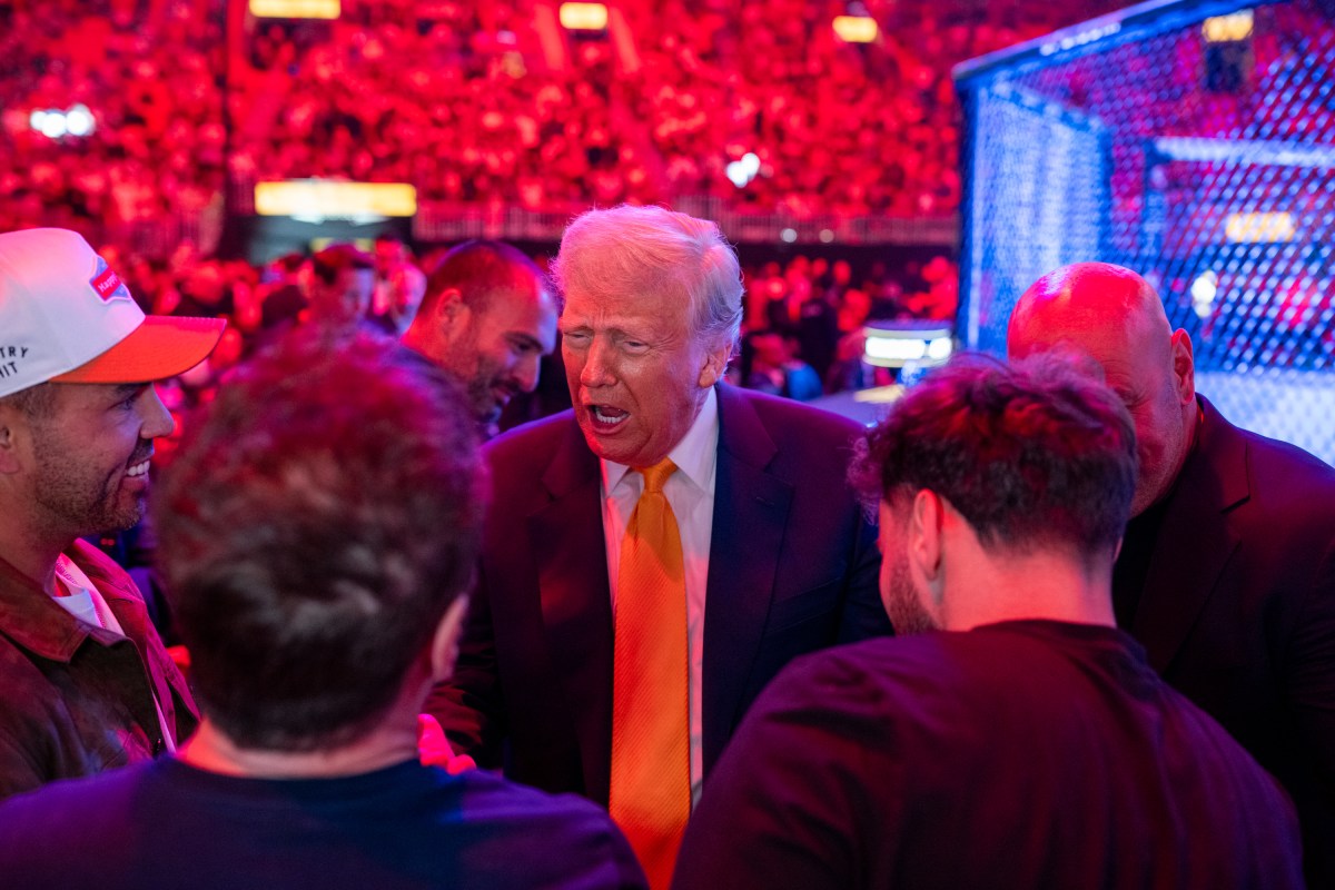 President Donald Trump attends UFC 314 at the Kaseya Center in Miami, Florida, Saturday, April 12, 2025. (Official White House Photo by Daniel Torok)