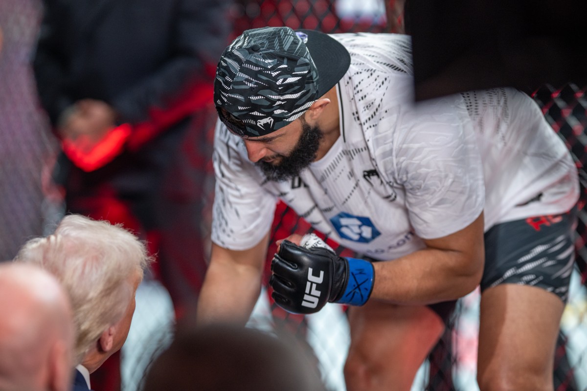 President Donald Trump attends UFC 314 at the Kaseya Center in Miami, Florida, Saturday, April 12, 2025. (Official White House Photo by Daniel Torok)
