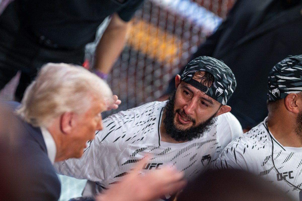 President Donald Trump attends UFC 314 at the Kaseya Center in Miami, Florida, Saturday, April 12, 2025. (Official White House Photo by Daniel Torok)