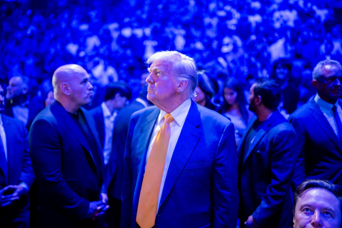 President Donald Trump attends UFC 314 at the Kaseya Center in Miami, Florida, Saturday, April 12, 2025. (Official White House Photo by Daniel Torok)
