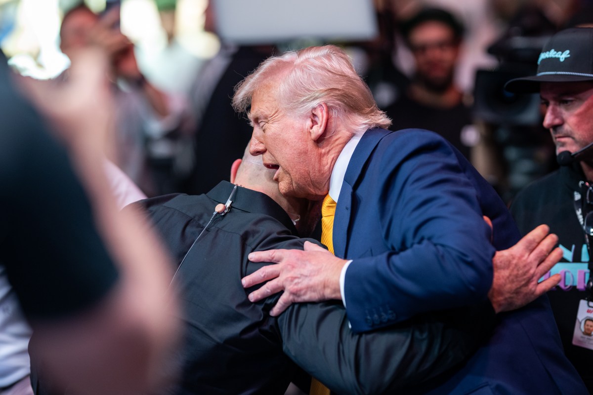 President Donald Trump attends UFC 314 at the Kaseya Center in Miami, Florida, Saturday, April 12, 2025. (Official White House Photo by Daniel Torok)