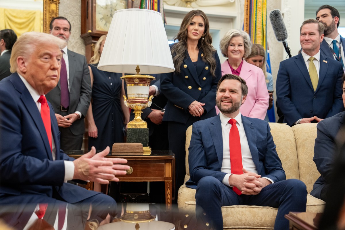 President Donald Trump hosts a bilateral meeting with President Nayib Bukele of El Salvador, Monday, April 14, 2025, in the Oval Office. Vice President JD Vance attends. (Official White House Photo by Emily J. Higgins)