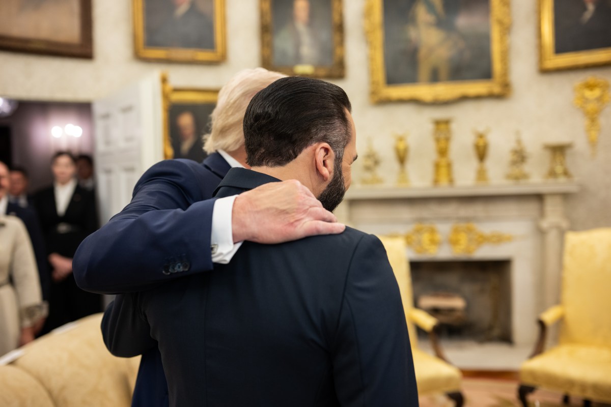 President Donald Trump hosts a bilateral meeting with President Nayib Bukele of El Salvador, Monday, April 14, 2025, in the Oval Office. (Official White House Photo by Daniel Torok)