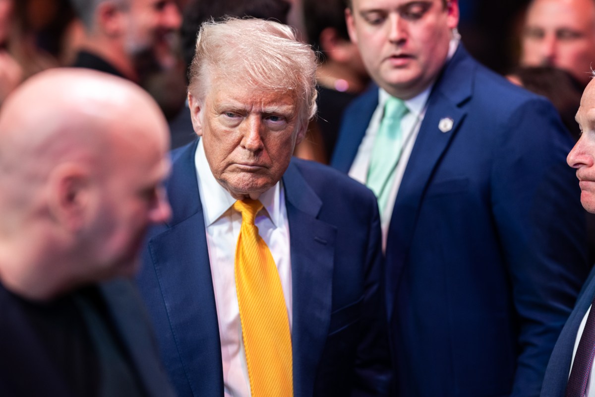 President Donald Trump attends UFC 314 at the Kaseya Center in Miami, Florida, Saturday, April 12, 2025. (Official White House Photo by Daniel Torok)