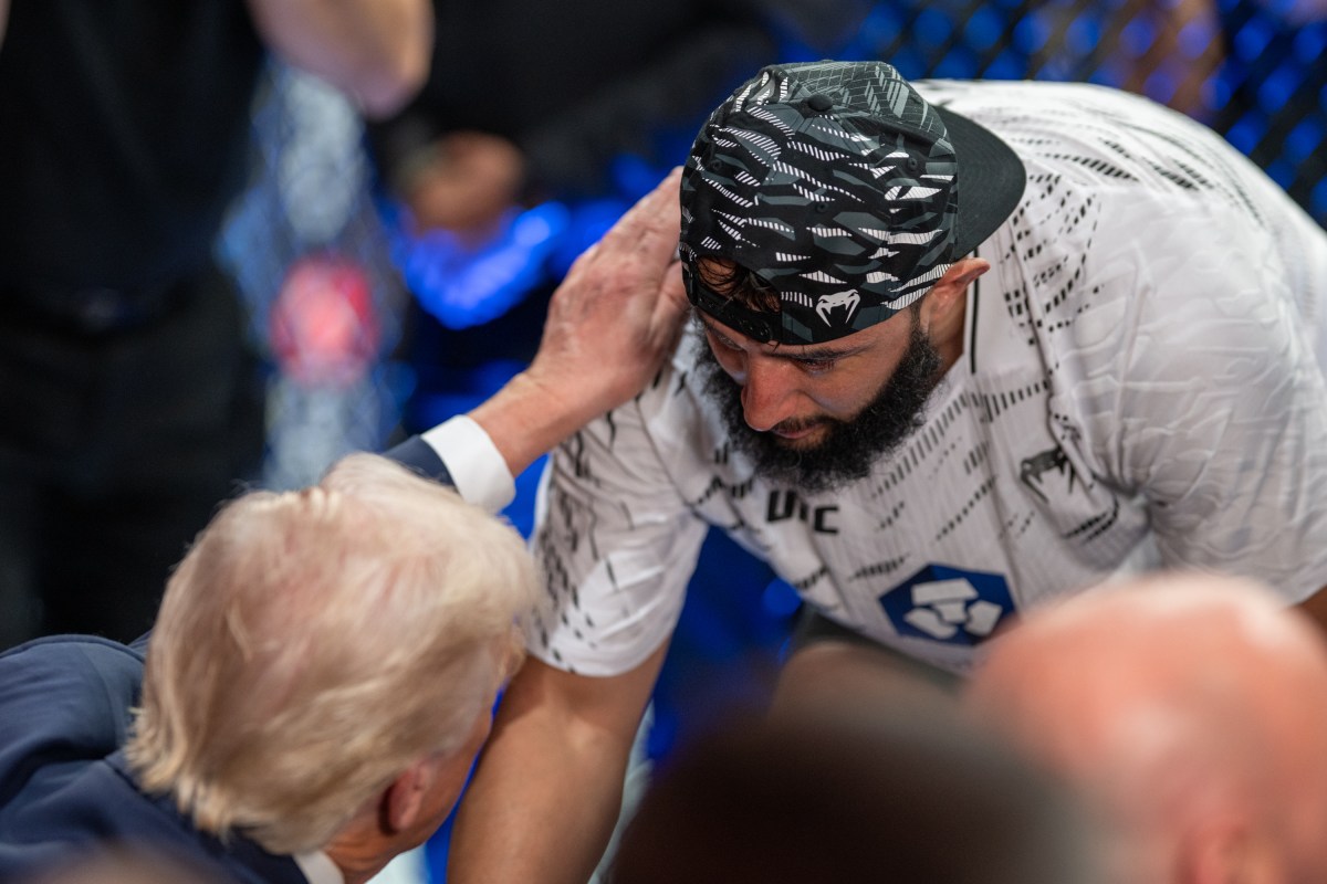 President Donald Trump attends UFC 314 at the Kaseya Center in Miami, Florida, Saturday, April 12, 2025. (Official White House Photo by Daniel Torok)