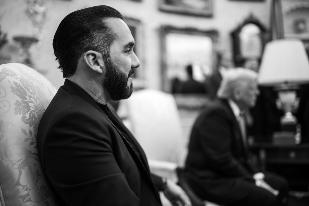 President Donald Trump hosts a bilateral meeting with President Nayib Bukele of El Salvador, Monday, April 14, 2025, in the Oval Office. (Official White House Photo by Daniel Torok)