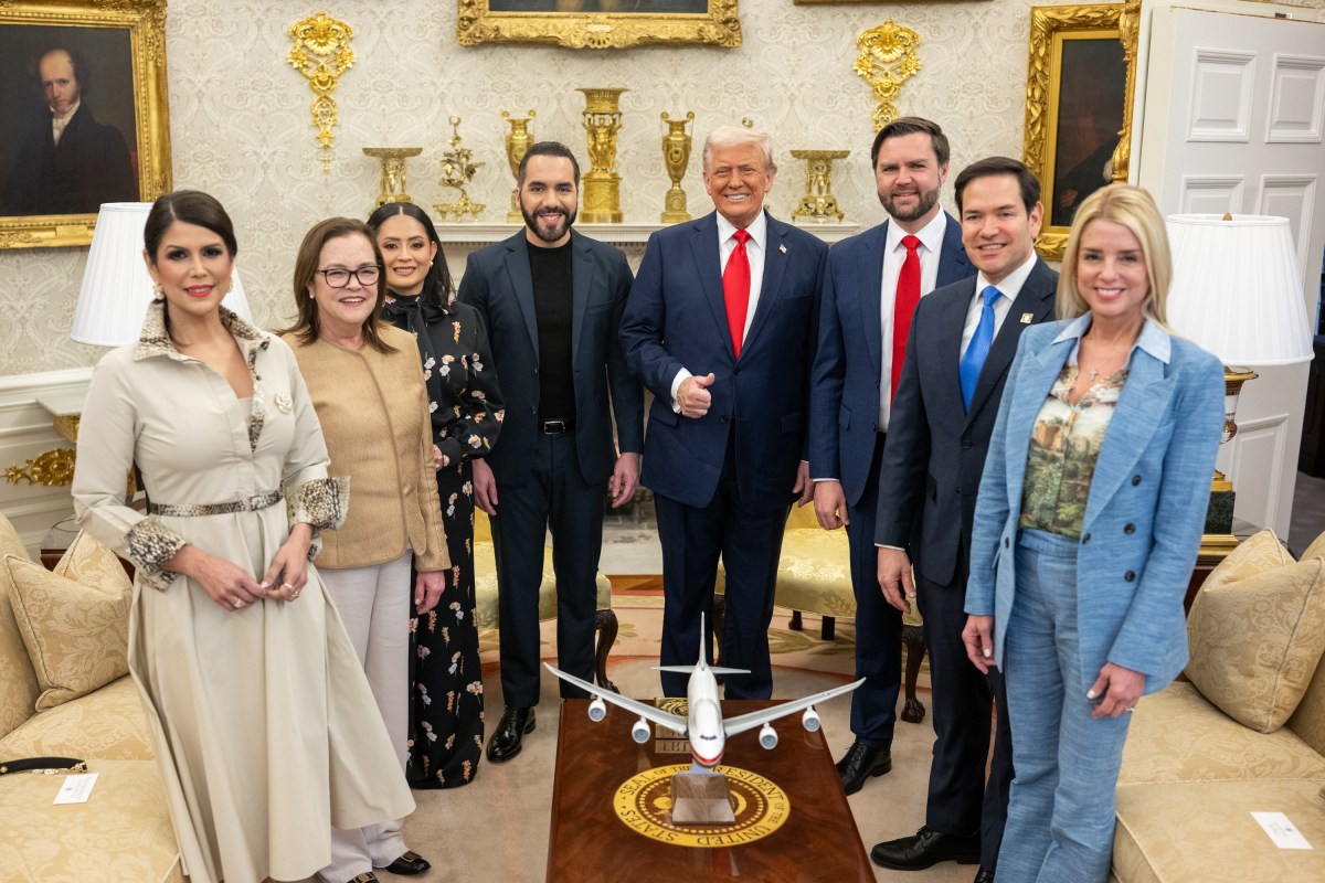President Donald Trump hosts a bilateral meeting with President Nayib Bukele of El Salvador, Monday, April 14, 2025, in the Oval Office. (Official White House Photo by Daniel Torok)