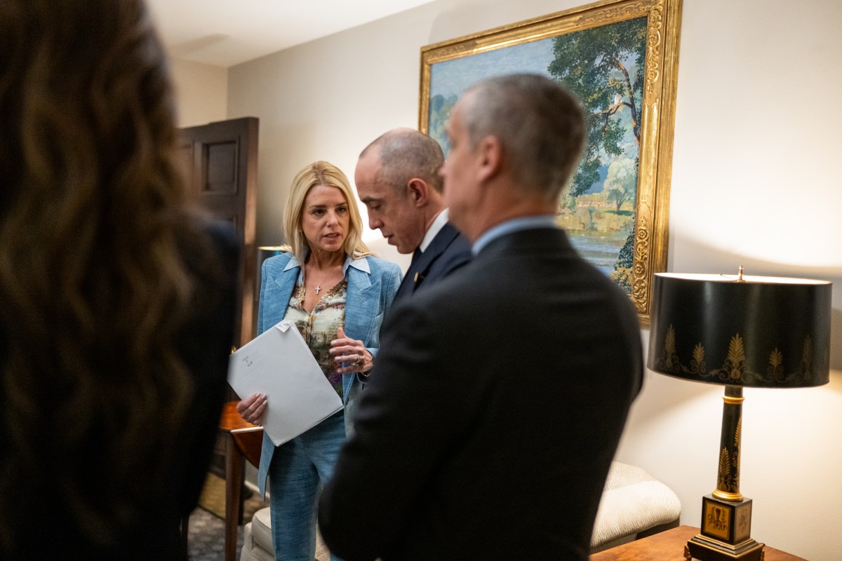 President Nayib Bukele of El Salvador greets members of the U.S. delegation in the West Wing Lobby of the White House, Monday, April 14, 2025, as he arrives for a bilateral meeting with President Donald Trump. (Official White House Photo by Joyce N. Boghosian)
