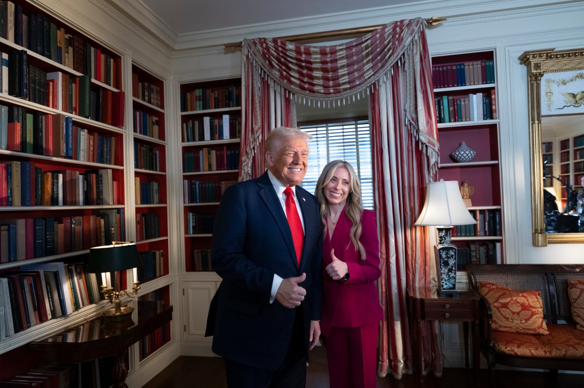 Donald Trump is interviewed by Rachel Campos Duffy of Fox Noticias in the Library Monday, April 14, 2025, at the White House.(Official White House Photo by Joyce N. Boghosian)