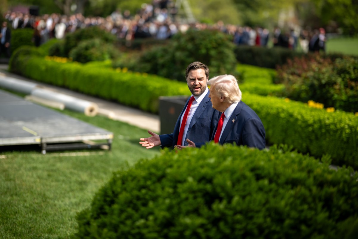 President Donald Trump delivers remarks at an event celebrating the 2025 College Football National Champion Ohio State University Buckeyes, Monday, April 14, 2025, at the South Portico of the White House. (Official White House Photo by Daniel Torok)