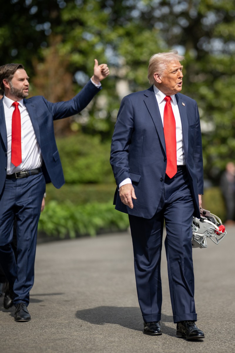 President Donald Trump delivers remarks at an event celebrating the 2025 College Football National Champion Ohio State University Buckeyes, Monday, April 14, 2025, at the South Portico of the White House. (Official White House Photo by Daniel Torok)