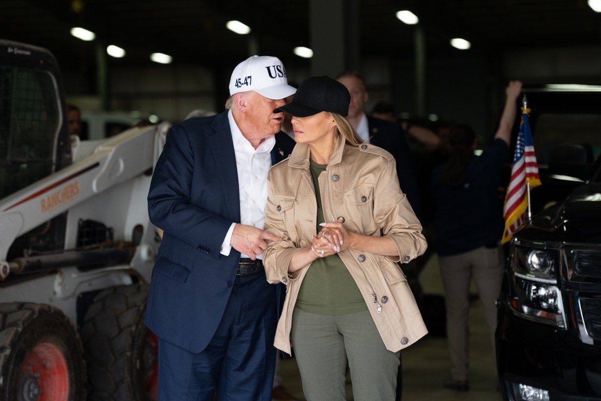 President Donald Trump and First Lady Melania Trump visit the areas impacted by recent deadly flooding, Friday, July 11, 2025, in Kerrville, Texas. (Official White House Photo by Andrea Hanks)