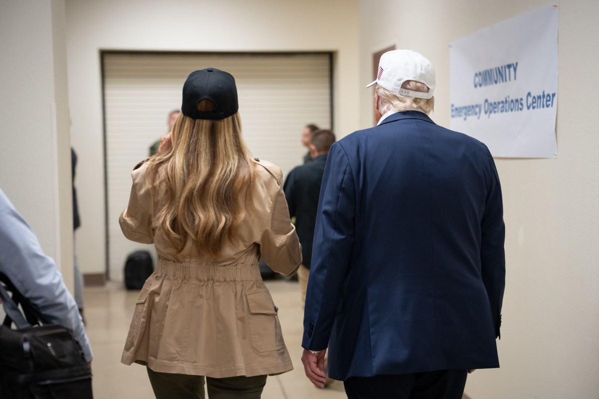 President Donald Trump and First Lady Melania Trump visit the areas impacted by recent deadly flooding, Friday, July 11, 2025, in Kerrville, Texas. (Official White House Photo by Andrea Hanks)