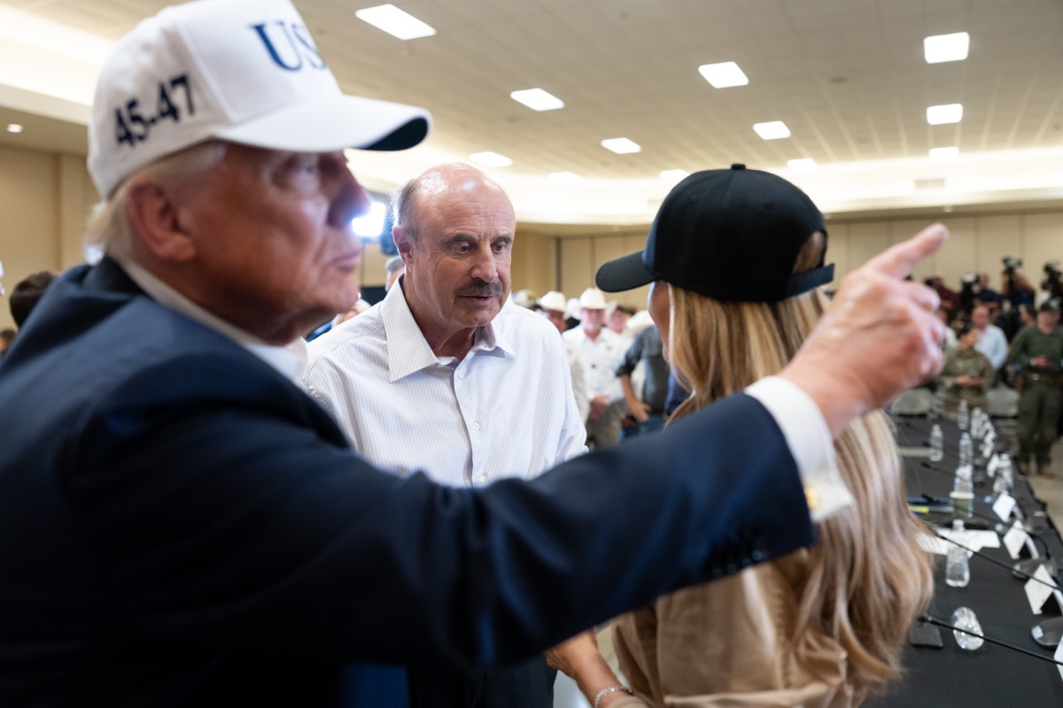 President Donald Trump and First Lady Melania Trump visit the areas impacted by recent deadly flooding, Friday, July 11, 2025, in Kerrville, Texas. (Official White House Photo by Andrea Hanks)
