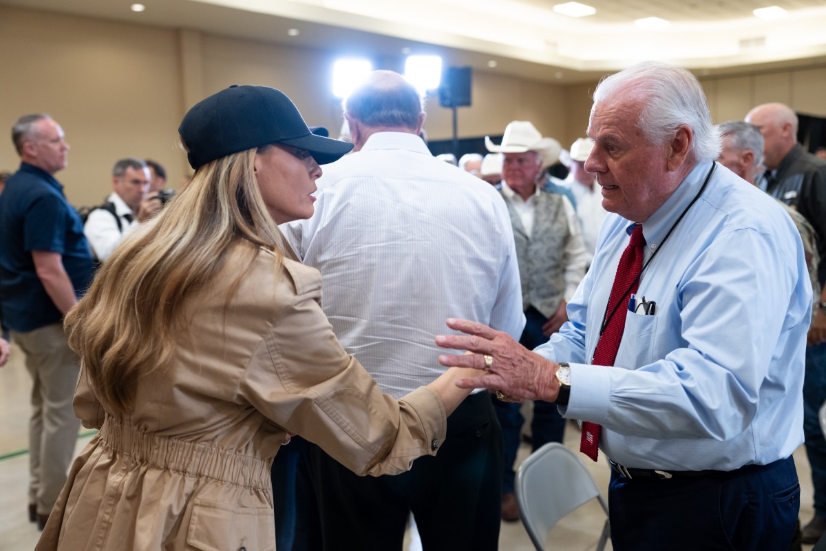 President Donald Trump and First Lady Melania Trump visit the areas impacted by recent deadly flooding, Friday, July 11, 2025, in Kerrville, Texas. (Official White House Photo by Andrea Hanks)