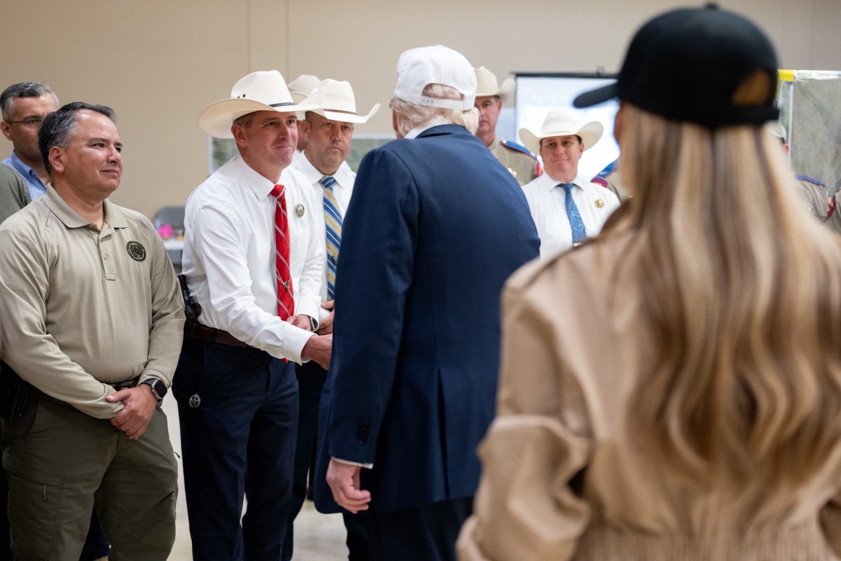 President Donald Trump and First Lady Melania Trump visit the areas impacted by recent deadly flooding, Friday, July 11, 2025, in Kerrville, Texas. (Official White House Photo by Andrea Hanks)