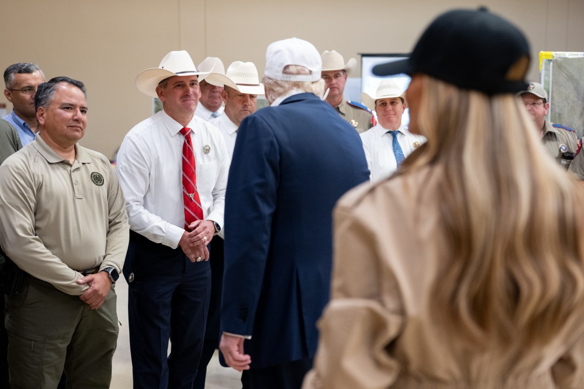 President Donald Trump and First Lady Melania Trump visit the areas impacted by recent deadly flooding, Friday, July 11, 2025, in Kerrville, Texas. (Official White House Photo by Andrea Hanks)