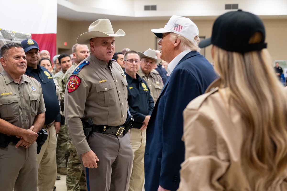 President Donald Trump and First Lady Melania Trump visit the areas impacted by recent deadly flooding, Friday, July 11, 2025, in Kerrville, Texas. (Official White House Photo by Andrea Hanks)