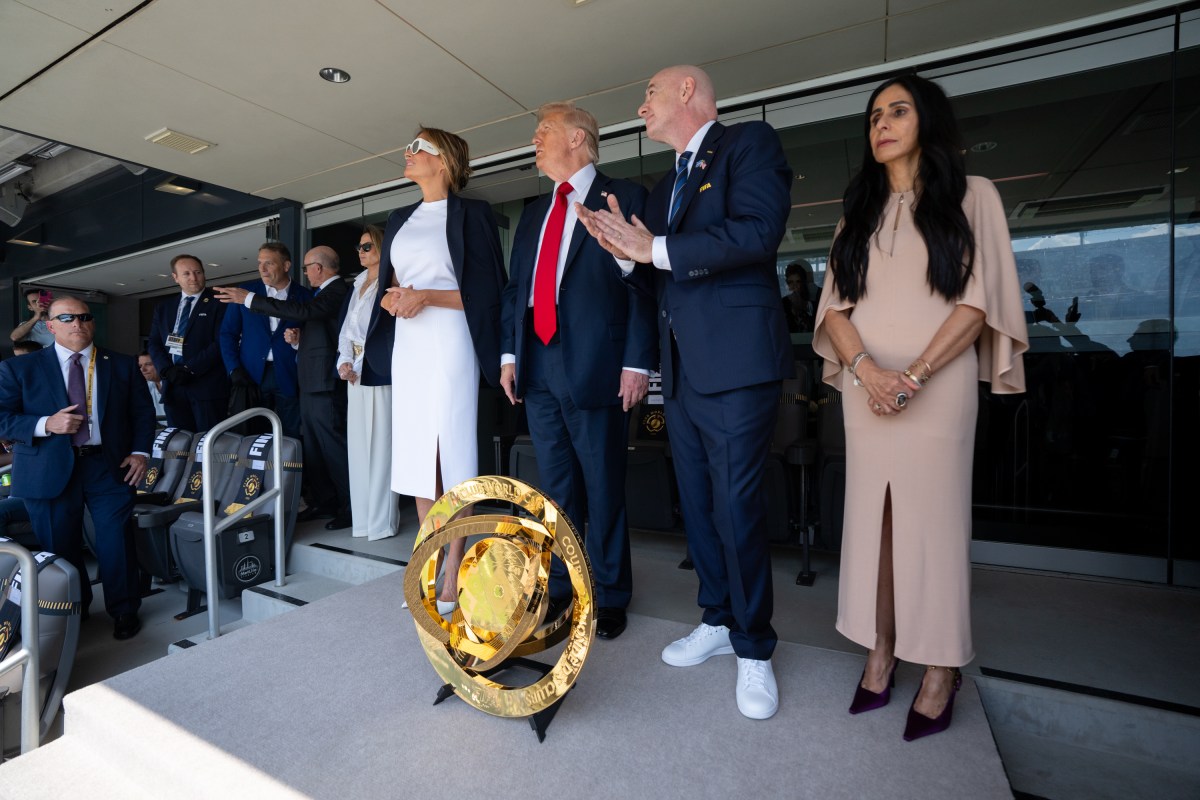 President Donald Trump and First Lady Melania Trump attend the FIFA World Cup Final soccer match between Chelsea Football Club and Paris Saint-Germain, Sunday, July 13, 2025, at MetLife Stadium in East Rutherford, New Jersey. (Official White House Photo by Andrea Hanks)