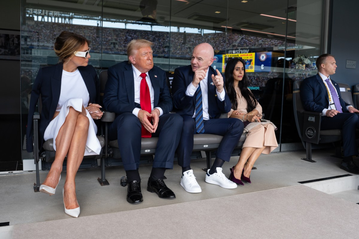 President Donald Trump and First Lady Melania Trump attend the FIFA World Cup Final soccer match between Chelsea Football Club and Paris Saint-Germain, Sunday, July 13, 2025, at MetLife Stadium in East Rutherford, New Jersey. (Official White House Photo by Andrea Hanks)