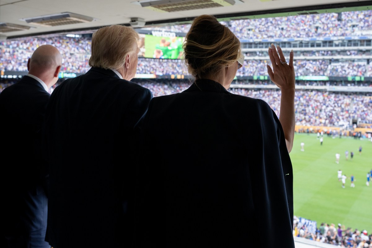 President Donald Trump and First Lady Melania Trump attend the FIFA World Cup Final soccer match between Chelsea Football Club and Paris Saint-Germain, Sunday, July 13, 2025, at MetLife Stadium in East Rutherford, New Jersey. (Official White House Photo by Andrea Hanks)