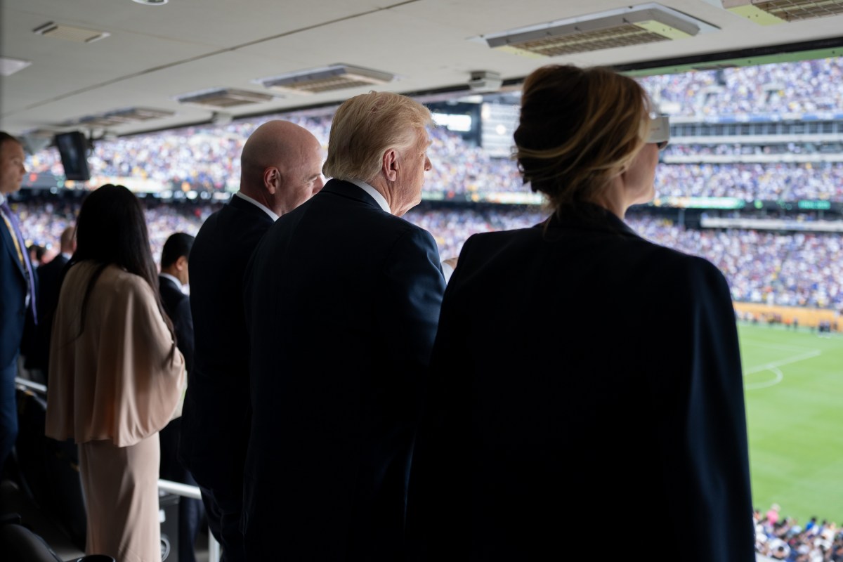 President Donald Trump and First Lady Melania Trump attend the FIFA World Cup Final soccer match between Chelsea Football Club and Paris Saint-Germain, Sunday, July 13, 2025, at MetLife Stadium in East Rutherford, New Jersey. (Official White House Photo by Andrea Hanks)