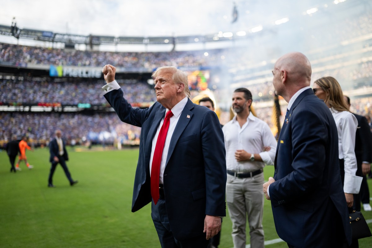 President Donald Trump and First Lady Melania Trump attend the FIFA World Cup Final soccer match between Chelsea Football Club and Paris Saint-Germain, Sunday, July 13, 2025, at MetLife Stadium in East Rutherford, New Jersey. (Official White House Photo by Daniel Torok)