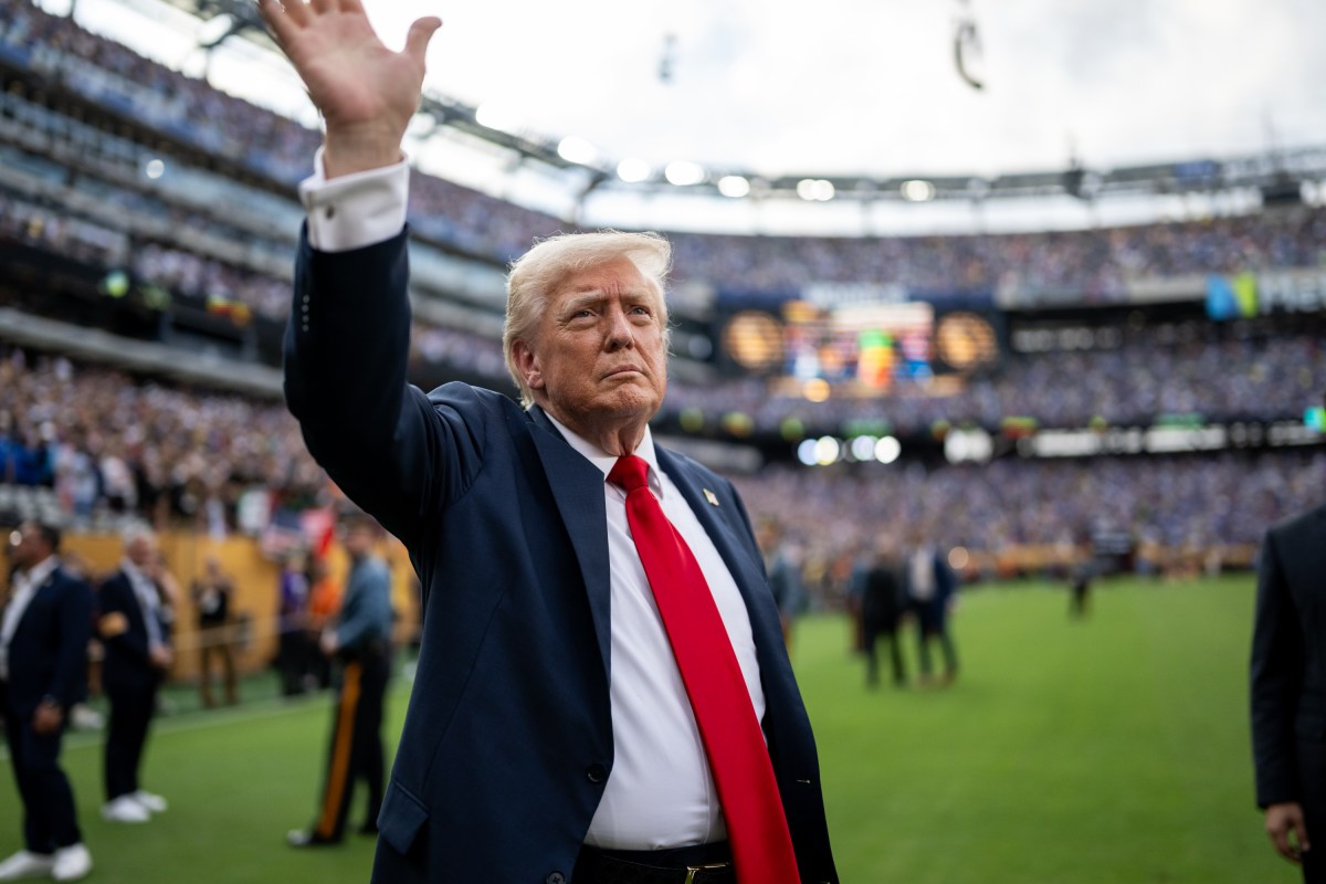 President Donald Trump and First Lady Melania Trump attend the FIFA World Cup Final soccer match between Chelsea Football Club and Paris Saint-Germain, Sunday, July 13, 2025, at MetLife Stadium in East Rutherford, New Jersey. (Official White House Photo by Daniel Torok)