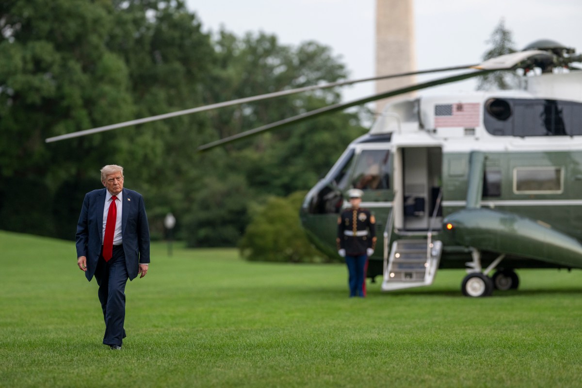 President Donald Trump arrives on the South Lawn on Sunday, July 13th, 2025. (Official White House Photo by Harrison Koeppel)