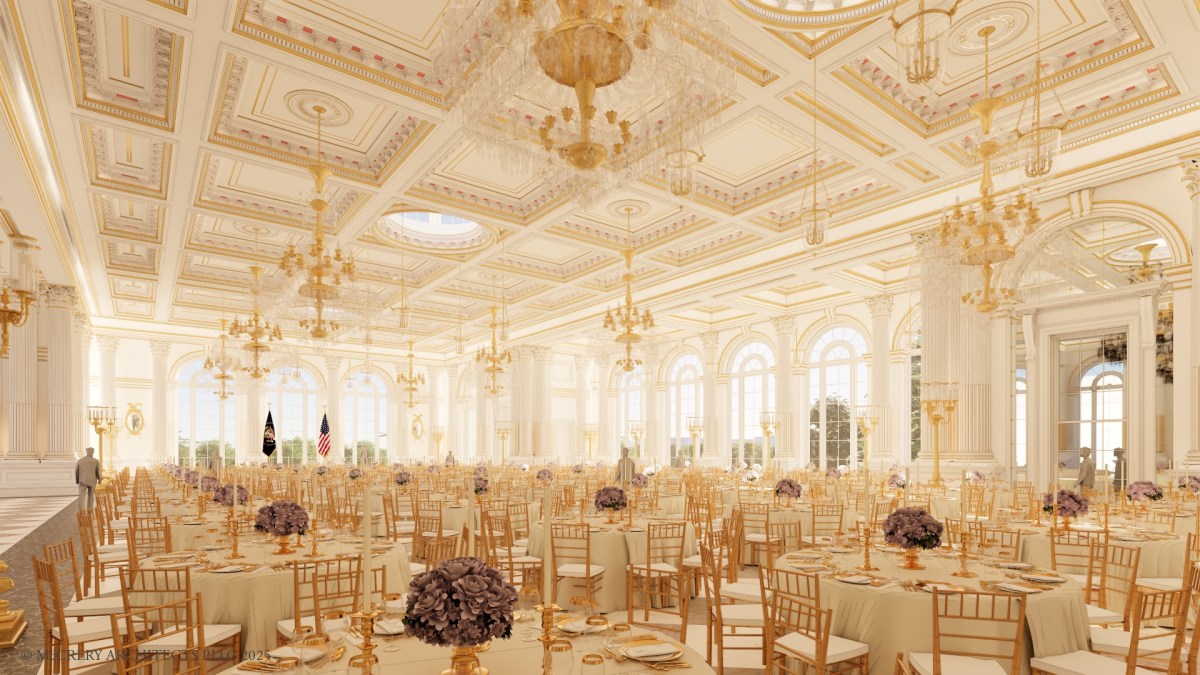 White House State Ballroom - Interior View Looking Southwest
