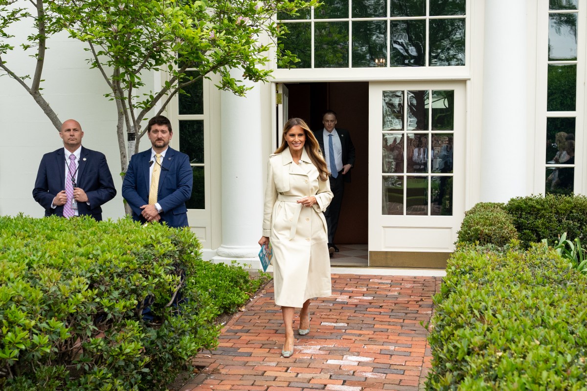 First Lady Melania Trump reads a book at the Reading Nook in the First Ladies Garden during the White House Easter Egg Roll, Monday, April 21, 2025, on the South Lawn. (Official White House Photo by Andrea Hanks)