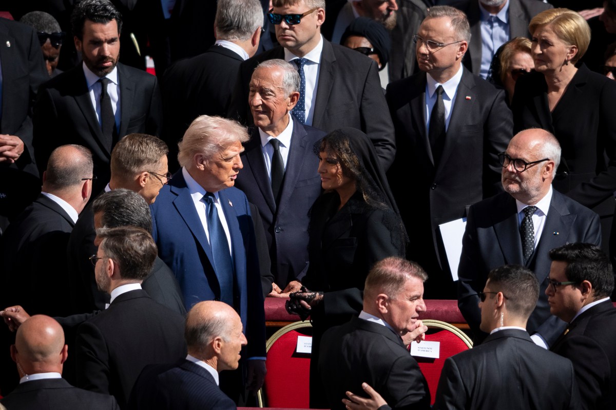 President Donald Trump and First Lady Melania Trump attend the funeral Mass for Pope Francis, Saturday, April 26, 2025, at St. Peter’s Basilica in Vatican City, Rome(Official White House Photo by Andrea Hanks)